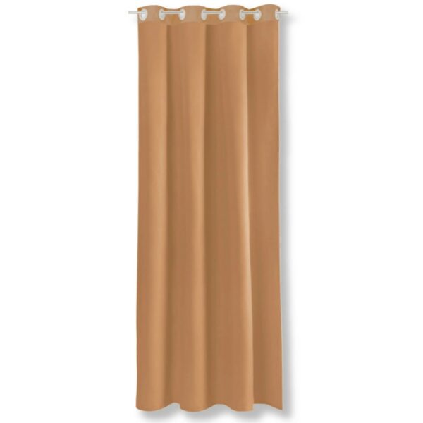 Bestgoodies Dekoschal Ellen Ösen Blickdicht 140 cm x 245 cm Hellbraun 2er Pack