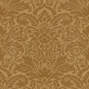 Bricoflor Gold Tapete mit Glitzer Effekt Flock Tapete Ideal für Schlafzimmer und Wohnzimmer im Neobarock Stil Edle Vliestapete mit Barock Ornament