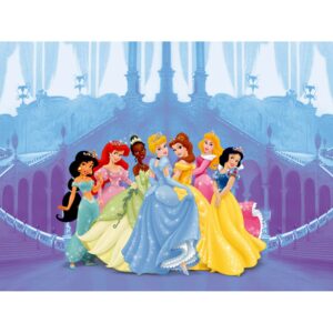 Disney Fototapete Prinzessinnen Blau Rosa und Lila 360 x 254 cm 600358